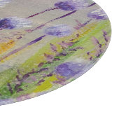 Paarse wilde bloemen snijplank (Hoek)