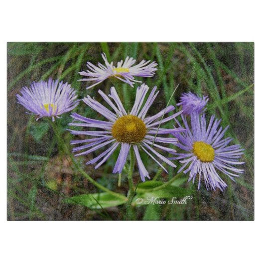 Paarse wilde bloemen snijplank (Voorkant)