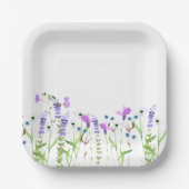 Paarse wilde bloemen thema Afzonderlijke Florentij Papieren Bordje (Voorkant)