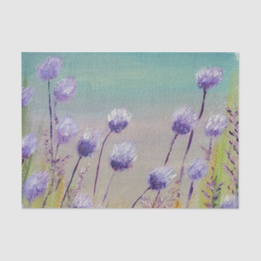 Paarse wilde bloemen tissuepapier (Voorkant)