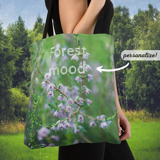 Paarse wilde bloemen tote bag