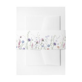 Paarse wilde bloemen uitnodigingen wikkel