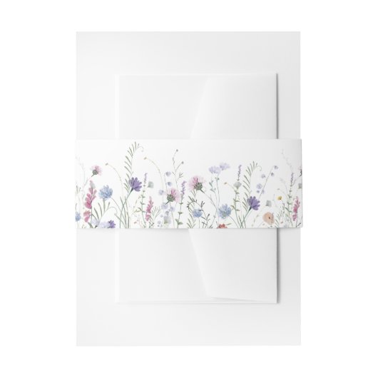 Paarse wilde bloemen uitnodigingen wikkel (Voorkant Voorbeeld)