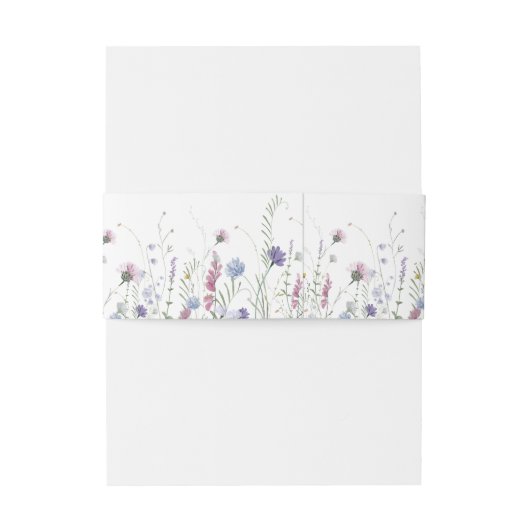 Paarse wilde bloemen uitnodigingen wikkel (Achterkant Voorbeeld)