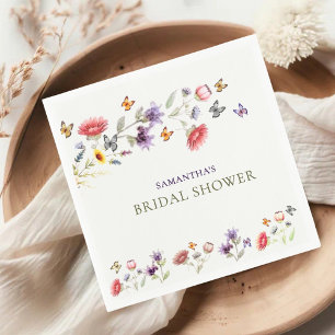 Paarse Wilde Bloemen Verhalenboek Bruidsfeest Servet