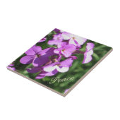 Paarse wilde bloemen - Vrede Tegeltje (Zijkant)