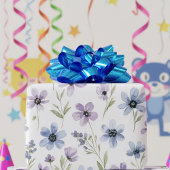 Paarse Wilde Bloemenweide Cadeaupapier