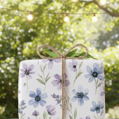 Paarse Wilde Bloemenweide Cadeaupapier