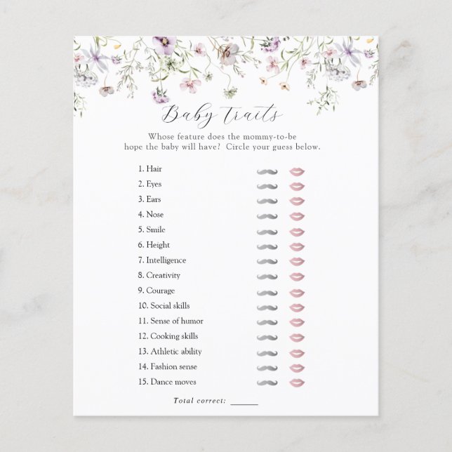 Paarse Wilde-bloemtreitjes voor Baby schoeisel (Voorkant)