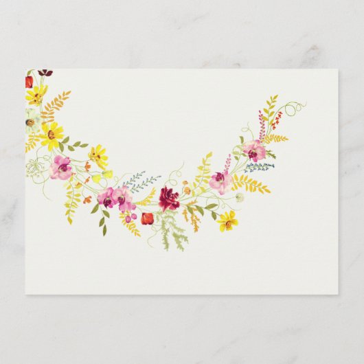 Paarse Wilde Orchidee Bloemen Krans Bruidsmeisje K Menu (Achterkant)