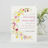 Paarse wilde orchidee bloemen krans foto bruiloft kaart (Staand voorkant)