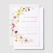 Paarse wilde orchidee bloemen krans foto bruiloft vellum uitnodigingen (Offset)