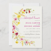 Paarse wilde orchidee bloemen krans repetitie dine kaart (Voorkant)