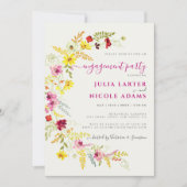 Paarse wilde orchidee bloemen krans verlovingsfees kaart (Voorkant)