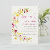 Paarse wilde orchidee bloemen krans verlovingsfees kaart (Staand voorkant)