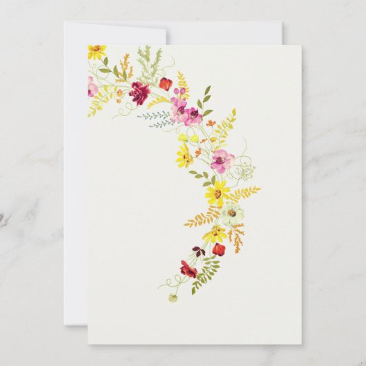 Paarse wilde orchidee bloemen krans verlovingsfees kaart (Achterkant)