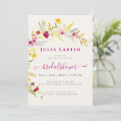 Paarse wilde orchidee bloemen krans Vrijgezellenfe Kaart (Staand voorkant)