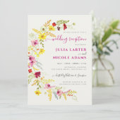 Paarse wilde orchidee bloemenkrans bruiloft recept kaart (Staand voorkant)