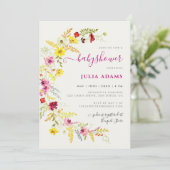 Paarse Wilde Orchideeën Bloemenkrans Baby Shower Kaart (Staand voorkant)