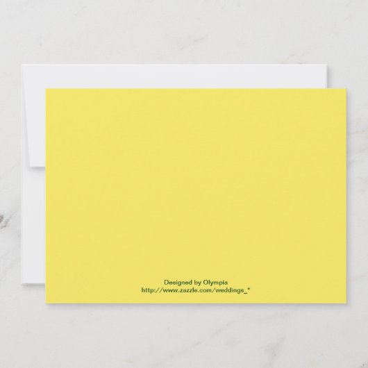 Paarse wilde roos gele bloemen huwelijksuitnodigin kaart (Achterkant)