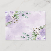 Paarse Wilde Safari Dieren Baby Luier Raffle Informatiekaartje (Achterkant)