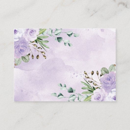 Paarse Wilde Safari Dieren Baby Luier Raffle Informatiekaartje (Achterkant)