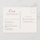 Paarse wilde trompet wijnstok bloementuin bruiloft briefkaart (Achterkant)