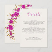 Paarse wilde trompet wijnstok bloementuin bruiloft informatiekaartje (Voorkant / Achterkant)