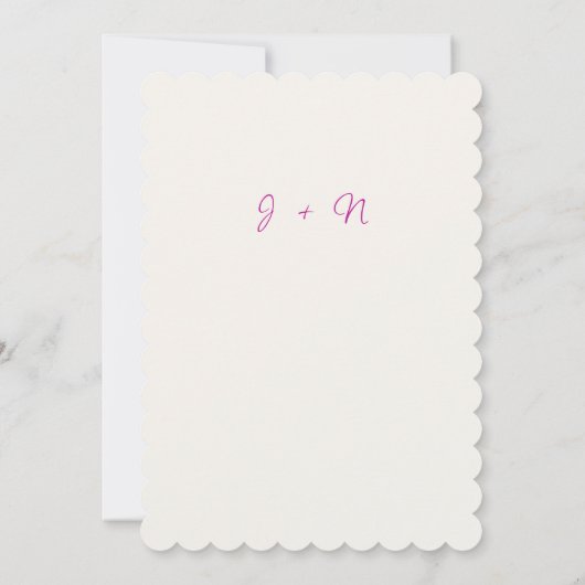 Paarse wilde trompet wijnstok bloementuin bruiloft kaart (Achterkant)