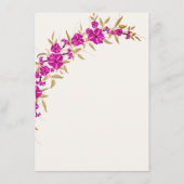 Paarse wilde trompet wijnstok bloementuin bruiloft menu (Achterkant)