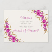 Paarse wilde trompet wijnstok bloementuin bruiloft menu (Voorkant)