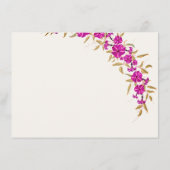 Paarse wilde trompet wijnstok bloementuin bruiloft menu (Achterkant)