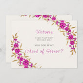 Paarse wilde trompet wijnstok bloementuin bruiloft menu (Voorkant / Achterkant)