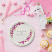 Paarse wilde trompet wijnstok bloementuin bruiloft papieren bordje (Feest)