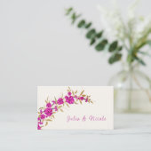 Paarse wilde trompet wijnstok bloementuin bruiloft plaatskaartje (Staand voorkant)