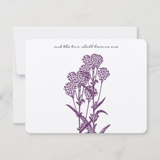 Paarse Wilde Vloerafdeling Wedding RSVP (Voorkant)