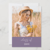 Paarse Wildflower Afstudeerfeest Boho Kaart (Achterkant)