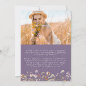 Paarse Wildflower Afstuderen Fotoaankondiging Aankondiging (Achterkant)