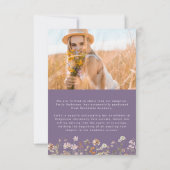Paarse Wildflower Afstuderen Fotoaankondiging Aankondiging (Achterkant)