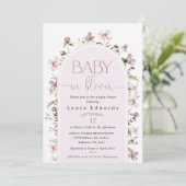 Paarse Wildflower Arch Baby Bloom baby shower Kaart (Staand voorkant)
