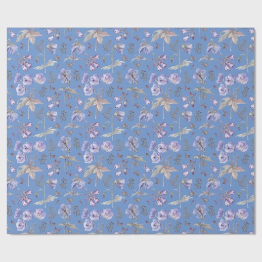 Paarse Wildflower Baby shower Meisjes Cadeaupapier (Vlak)