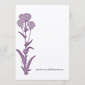 Paarse Wildflower Bloemen Land Chique Bruiloft Men Menu (Achterkant)