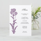 Paarse Wildflower Bloemen Land Chique Bruiloft Men Menu (Staand voorkant)