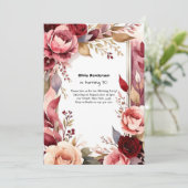 Paarse Wildflower Bloemen Verjaardagsuitnodiging Kaart (Staand voorkant)