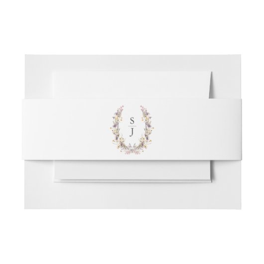 Paarse Wildflower bloemenbruiloft Uitnodigingen Wikkel (Voorkant Voorbeeld)