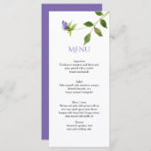 Paarse Wildflower Bloesems Groene Bladeren Menu Ka (Voorkant / Achterkant)