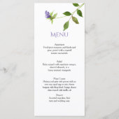 Paarse Wildflower Bloesems Groene Bladeren Menu Ka (Voorkant)
