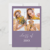 Paarse Wildflower Bloom Afstudeerfeest Foto Kaart (Achterkant)