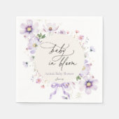 Paarse Wildflower Bloom Baby shower servetten (Voorkant)