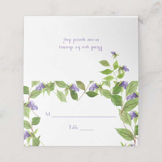 Paarse Wildflower Blossoms laat plaats kaarten Plaatskaartje (Buitenkant ongevouwen)